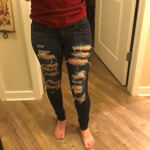 Dark Wash Ripped Jeans